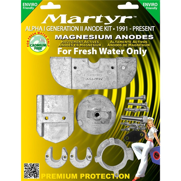 MARTYR Magnesium Anode Kit Fits Mercury - 734116