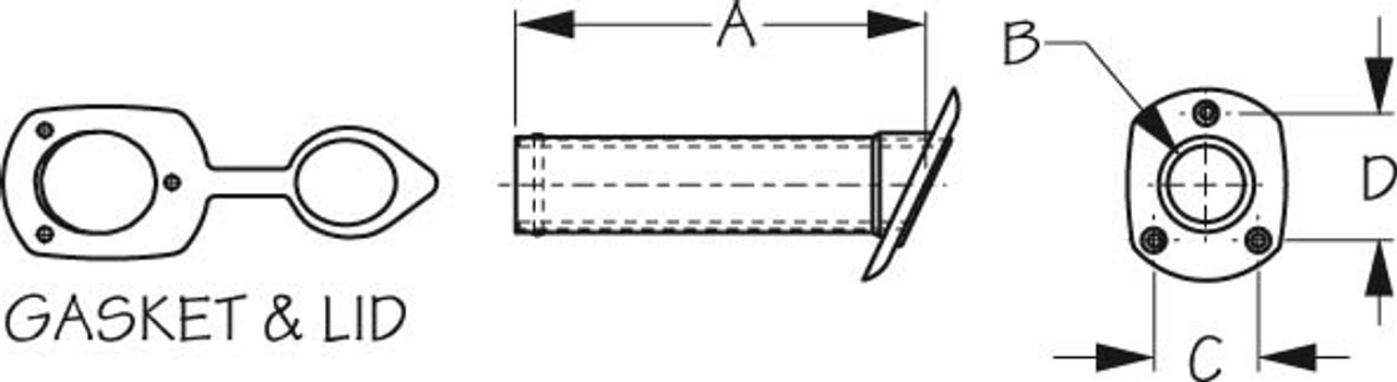 Sea Dog Flush Mount Rod Holder with Cap - 702768
