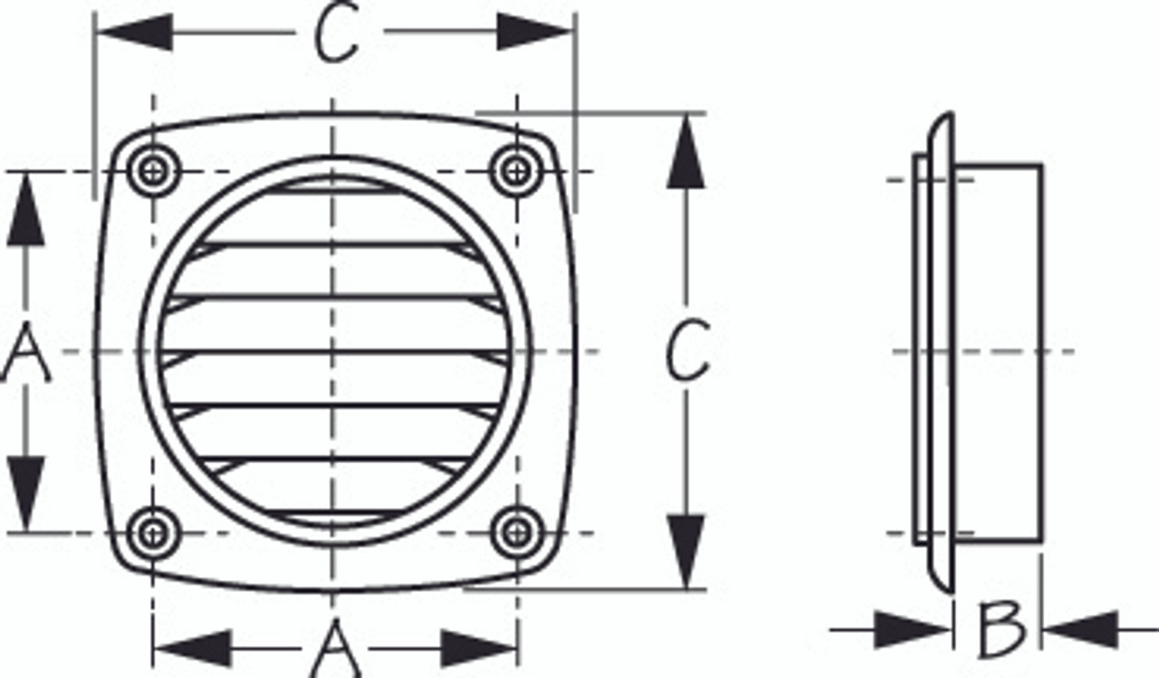 Sea Dog Thru Vent Polypropylene - 702787 Sea Dog Thru Vent Polypropylene - 702787