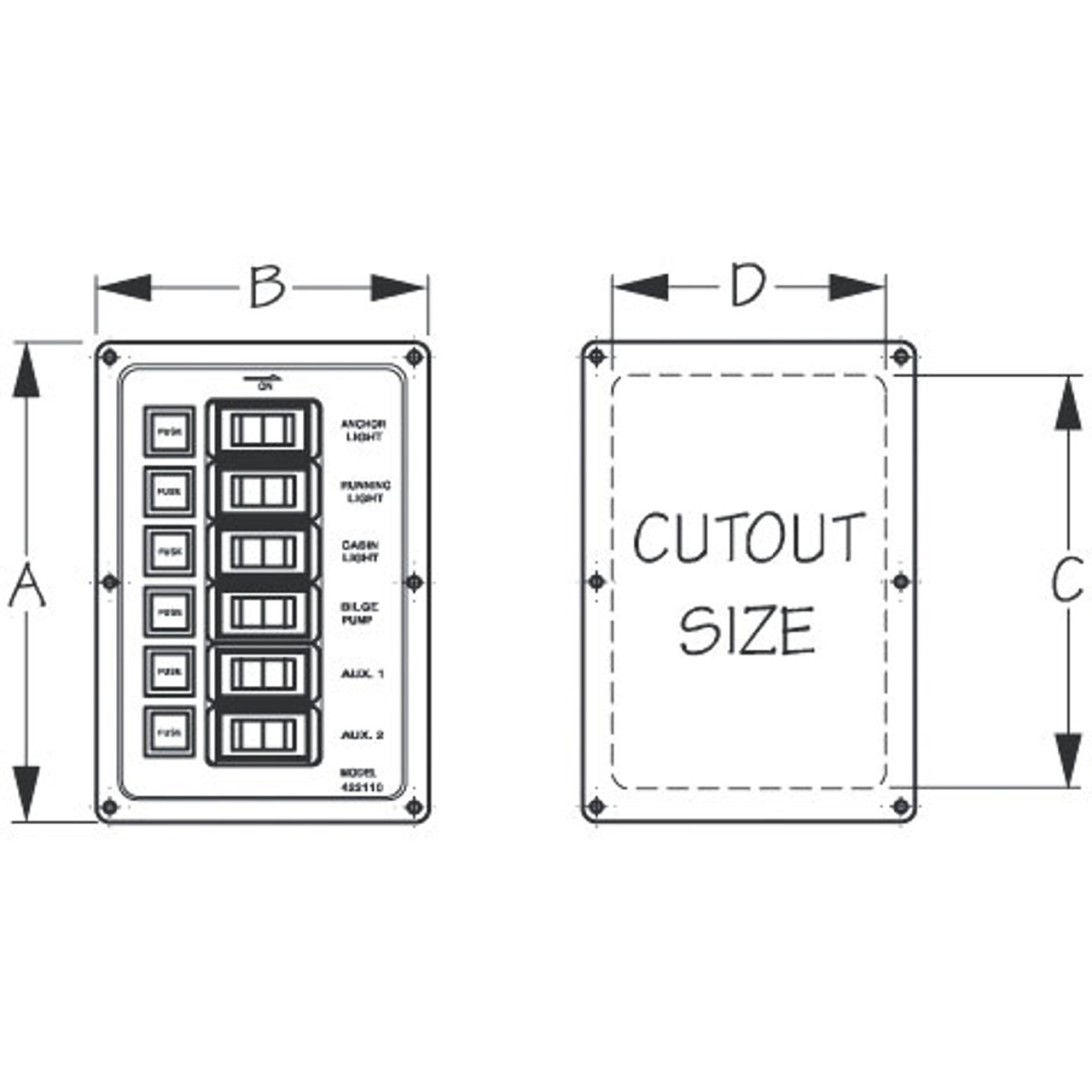 Sea Dog Aluminum Vertical Switch Panel - 702830