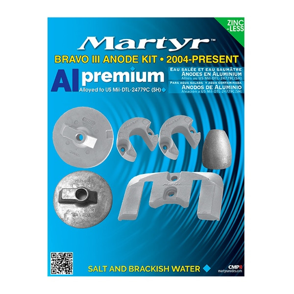 MARTYR Premium Aluminium Anodes Fits Mercury - 734489