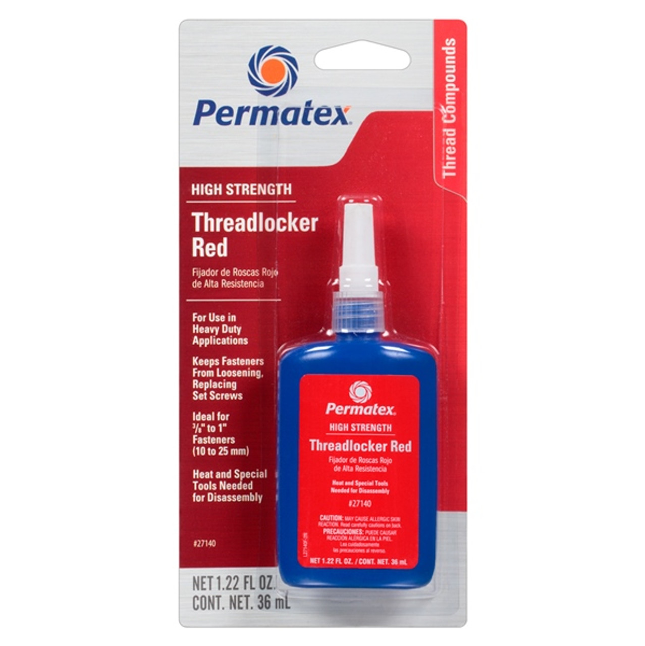 Permatex Red High Strength Threadlocker Liquid - 36 ml - 071422