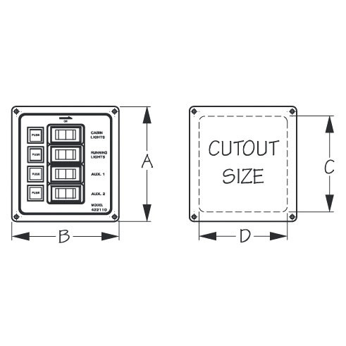 Sea Dog Vertical Switch Panel made in Aluminum - 707658