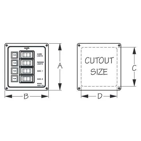 Sea Dog Vertical Switch Panel made in Aluminum - 707658