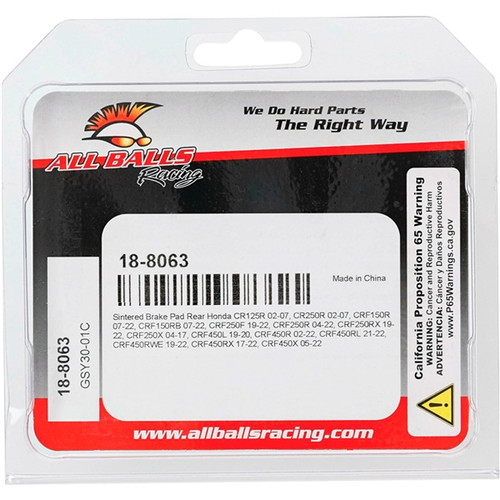 All Balls Brake Pad Sintered metal - Rear - 350059