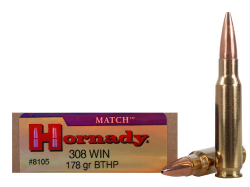 Hornady 308 Win Custom Match BTHP 178gr, Box of 20