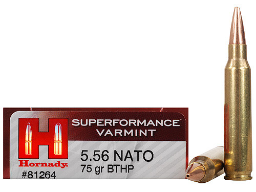 Hornady SuperFormance 5.56 NATO 75gr BTHP Box of 20