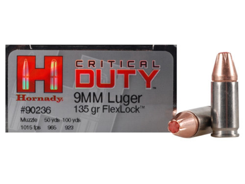 Hornady Critical Duty 9mm 135gr FlexLock Box of 25