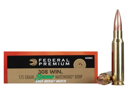 Federal Premium Gold Medal 308 WIN, 168gr Sierra Match King BTHP