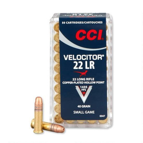 CCI 22LR 40gr Velocitor Plated Hollow Point Box of 50