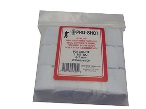 Pro-Shot CleanIng Patches 6mm-7mm 1 3/8" 500 Pcs