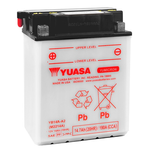 Yuasa High Performance Conventional (AGM) Batteries YB14A-A2 - 038020
