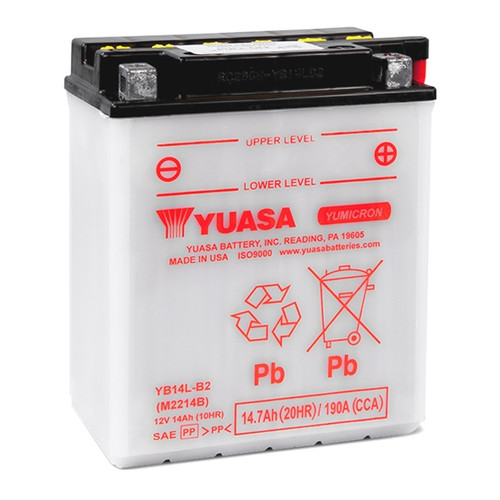 Yuasa High Performance Conventional (AGM) Batteries YB14L-B2 - 038026