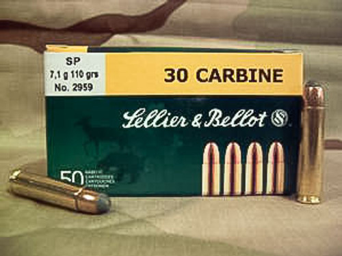 Sellier & Bellot 30 Carbine, 110gr SP, Box of 50