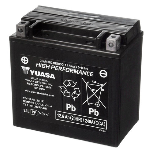 Yuasa Battery Maintenance Free AGM Factory Activated YTX14H - 038007