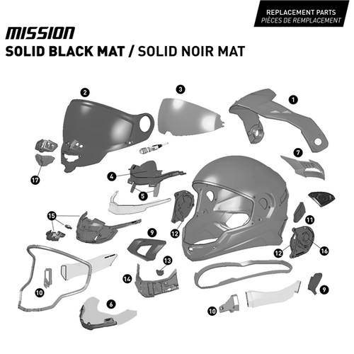 CKX Mission Free-Face Helmet Smoke - M - 516473