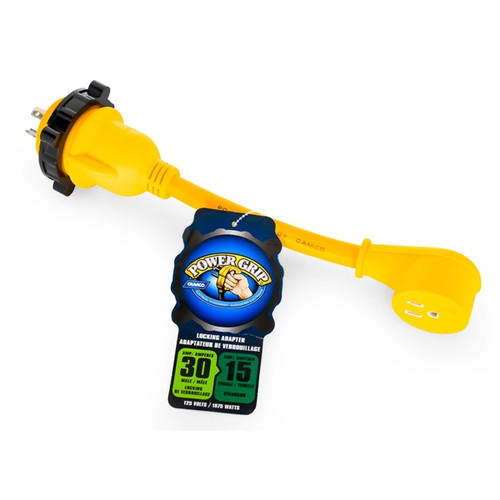 Camco PowerGrip Marine – Adaptor cord 12" - 30AM-Locking/15AF - 751568