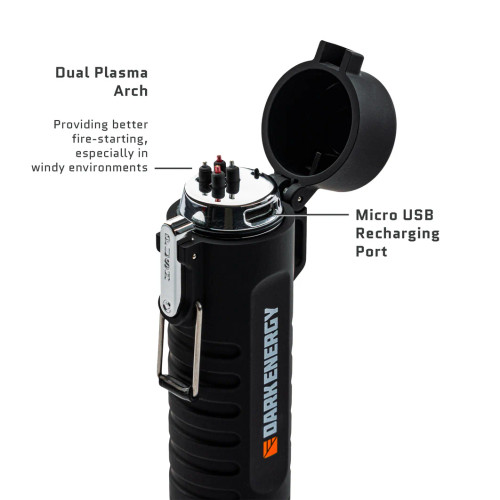 Dark Energy Rechargeable Plasma Lighter, Black