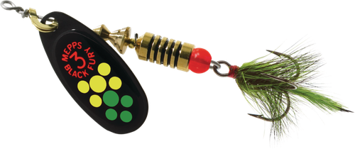 Mepps Black Fury In-Line Spinner, #4, 1/3oz, Dressed, Fire Tiger