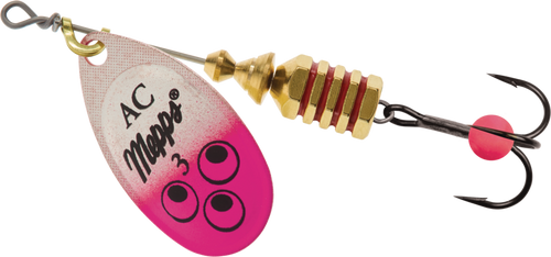 Mepps Aglia Comet Hybrid In-Line Spinner, #1, 1/8oz, Silver Pink/Pink Eggs