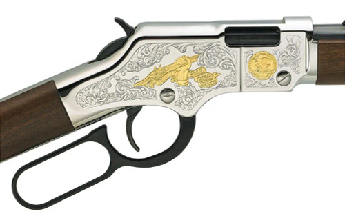 Henry Second Amendment Tribute Edition Lever Action Rifle, .22 S/L/LR, 20" Octagon Barrel, Walnut Stock