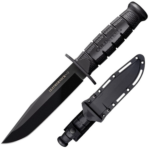 Cold Steel Leatherneck SF, 11.75" Overall, 6.75" Blade, 5mm Thick, German D2 Steel W/ Blk Pwdr  Coating Stl, 5" Griv-Ex Hndle