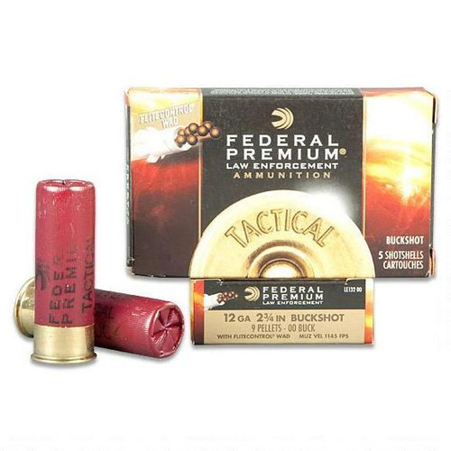 Federal LE Tactical 12ga 2-3/4" 9 Pellet 00 Buck, Box of 5