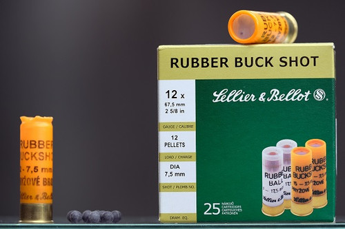 Sellier & Bellot 12ga Rubber Buckshot, Box of 25