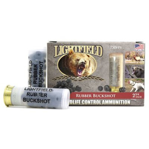 Lightfield 12 Ga Wildlife Control Rubber Buckshot 2-3/4", 750 fps, 5 Rounds