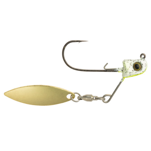 Great Lakes Finesse Sneaky Underspin, 3/16oz, Chartreuse Shad W/ Gold Blade