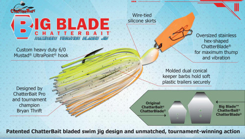 Z-Man Big Blade Chatterbait, 5/8oz, Fire Craw