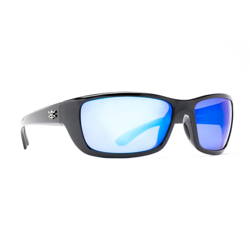 Calcutta Bimini Sunglasses, Black Frame, Blue Mirror Lens