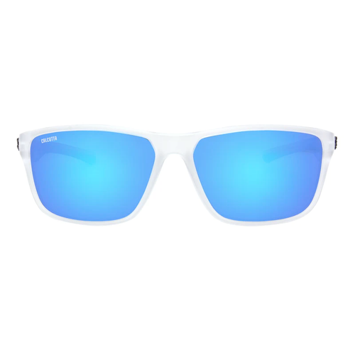 Calcutta Jetty Sunglasses, Crystal Smoke Frame, Blue Mirror Lens