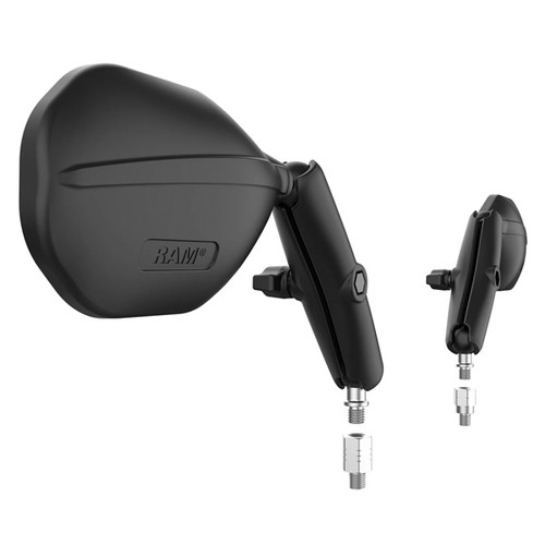 RAM MOUNT Mirror Tough-Mirror Kit - M10-1.25 Bases Long with Reverse adapter - 180378