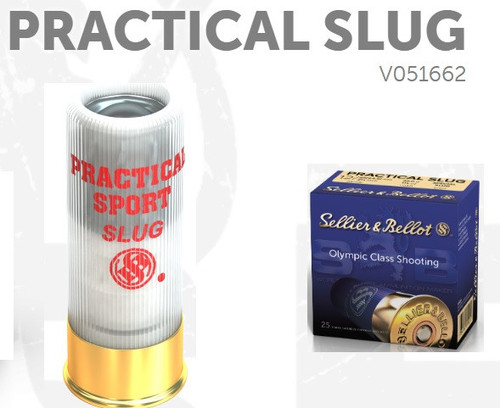Sellier and Bellot 12 Ga, 2-1/2" Practical Slug, 32 Gr, 25 Rounds