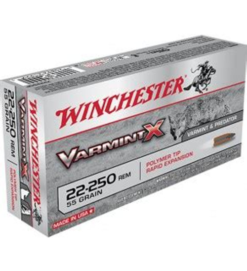 Winchester Varmint X .22-250 Remington PT, 55 Grains, 20 Rds