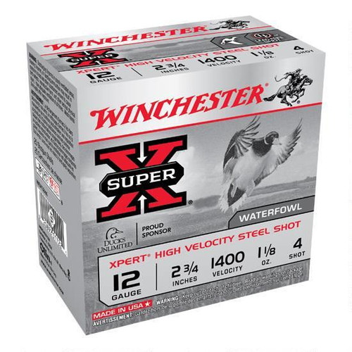 Winchester Super-X 12 Ga 2.75" #4 Steel 1.125oz 25 Rds