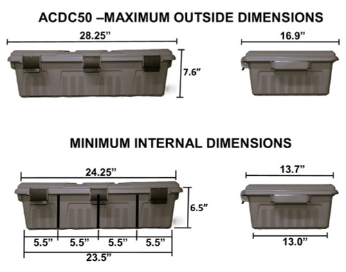 MTM Ammo Crate Divided Utility Box, 23.6" x 13" x 6.5"