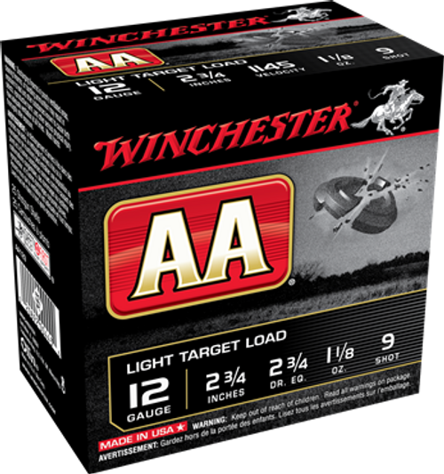 Winchester AA Shotshell 12 GA, 2-3/4", 1-1/8oz, 2-3/4Dram, 25 Rnds