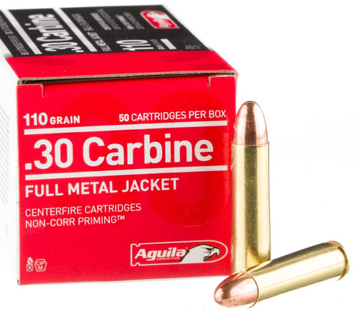 Aguila 30 Carbine 110 Grain FMJ Ammunition, 50 Rounds