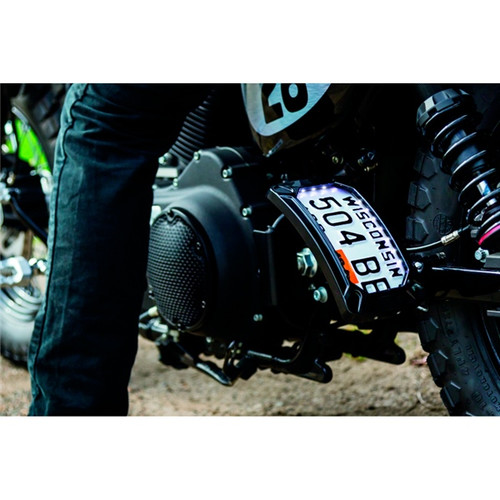 Kuryakyn Nova Curved Vertical Mount Side License Plate Holder - 837453