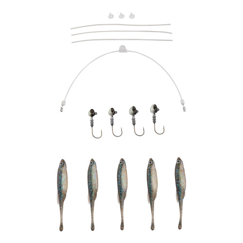 Berkley Triple Minnow Rig Kit, 4", Electric Shad