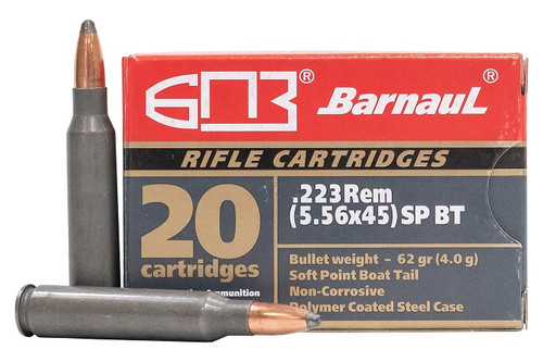 Barnaul 223 Rem 62 Grain SP Ammunition, 20 Rounds
