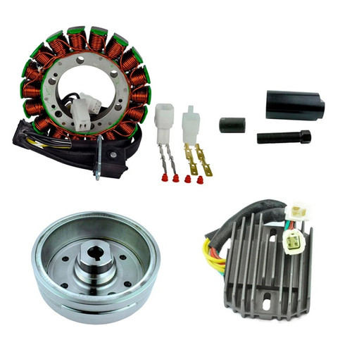Kimpex HD Stator, Regulator, Improved Magneto Flywheel, Crankcase Cover Gasket Kit and Puller Fits Arctic cat - 345575 - 345575