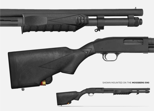 TactaLoad Flash-5 Tactical Forend and Gunstock 12ga Combo, Black, Mossberg