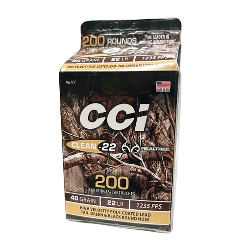 CCI .22LR High Velocity RealTree Clean-22, 40 Gr LRN, 200rnd Pour Pack