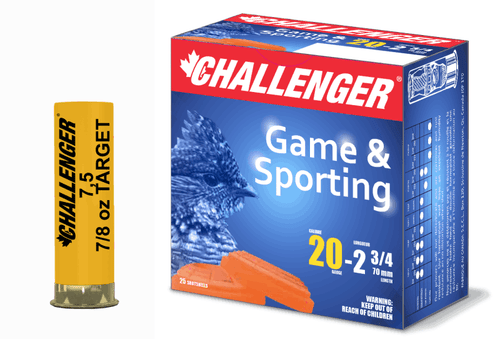 Challenger 20 Ga Target Load, 2-3/4", 7/8 oz, #8 Shot, 25 Rounds