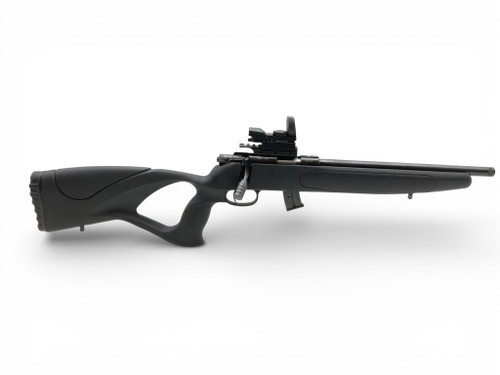Scorpio EM332X Bolt Action Rifle .22LR 13" Threaded Barrel  Black Thumbhole Stock With V Life Red Dot