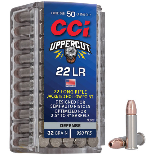 CCI 22 LR Uppercut 32 Gr JHP Ammunition, 50 Rounds