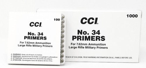 CCI # 34 Primer for 7.62 MM, Box of 1000